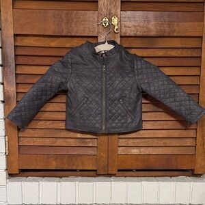 OshKosh kids faux leather quilted motorcycle jacket. Size 3T